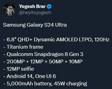 Samsung Galaxy S24 Ultra'nın özellikleri belli oldu 5
